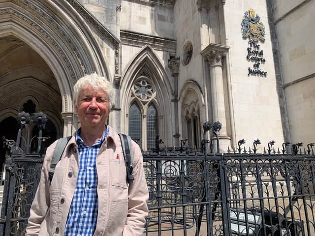 Cllr Chris Jones, chair of the Hamble Parish Council at the Royal Court of Justice. Image: LDRS