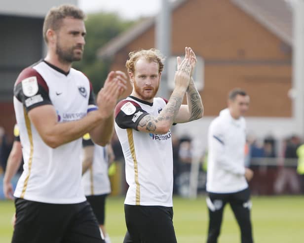 Connor Ogilvie made his Pompey debut at Fleetwood in August 2021. Picture: Paul Thompson/ProSportsImages