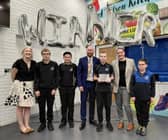 King's Academy Lord Wilson students and staff celebrating the school's achievement. Image: LDRS