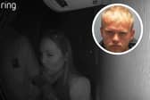 Charlie Jeans (inset) arguing with Samantha Murphy, caught on a Ring doorbell, moments before he murdered her 