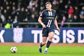 Luke Graham of Dundee during the William Hill Premiership match at Kilmac Stadium, (Dens Park) Dundee
11/01/2026