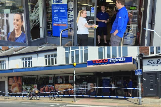 Tesco Express on Albert Road, Southsea, was broken into 