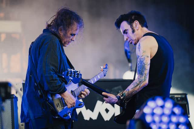 Robert Smith and Simon Gallup of The Cure at Isle of Wight Festival 2026.