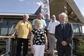 (l-r) Dave Parham, Anne Skennerton, cllr. Jonathan Hulls, cllr. Wilf Forrow, Chris Pearsall and Professor Jonathan Raper.