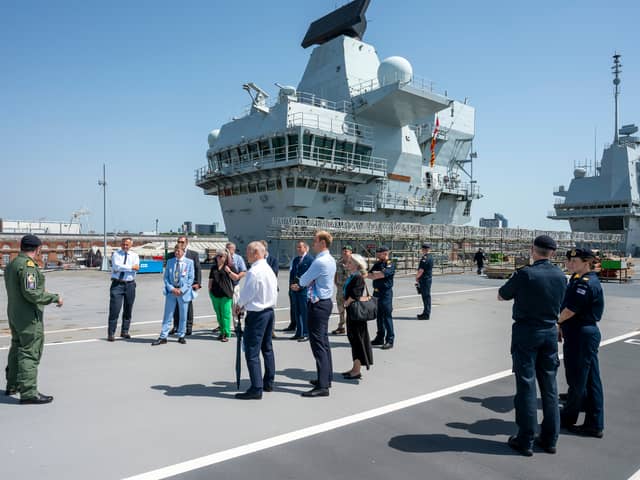 High-profile dignitaries hosted aboard HMS Queen Elizabeth for the Nato plenary in Portsmouth.