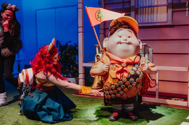 Adventure is calling! Russell from Up is just one of the unforgettable Pixar characters waiting to meet families at Mundo Pixar Experience – now open in London until November 1.