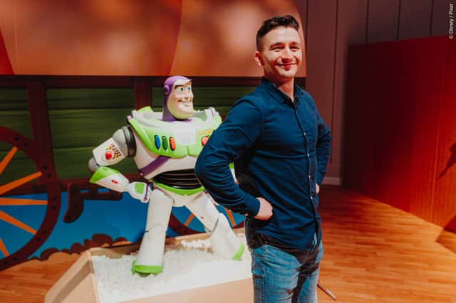 To infinity... and November! Visitors can strike Buzz Lightyear's famous pose as they step into Andy's Room at Mundo Pixar Experience, now open until November 1.