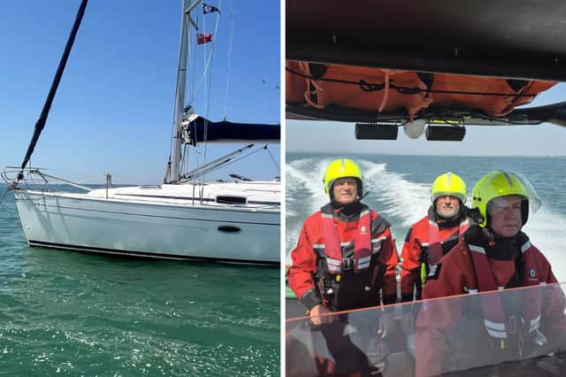 A motor boat and a yacht crashed into each other in the Solent today, believed to have been caused by harsh sunlight. GAFIRS crews rushed to the scene.