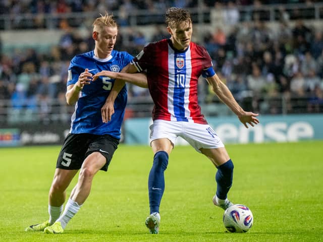 Pompey target Rocco Shein, left, vying with Norway's Martin Odegaard. Pic: Getty