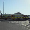 Fire brigade attending the hovercraft fire in Clarence Pier on June 24.