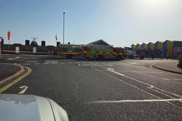 Fire crews were called to Clarence Pier after a blaze started aboard a hovercraft.