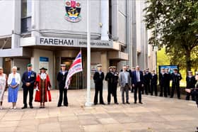 Armed Forces Day flag-raising event in Fareham.