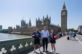Emirates GBR driver Dylan Fletcher and strategist Hannah Mills join CEO and team principal Sir Ben Ainslie in London.