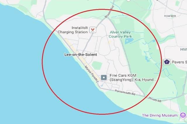The dispersal order being enforced for Lee-on-the-Solent this weekend.