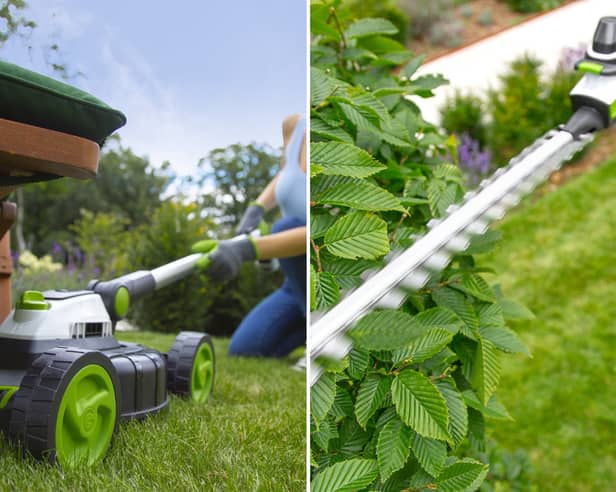 Gtech’s discounted garden bundle combines the long-reach HT50 hedge trimmer with the compact SLM50 cordless lawnmower