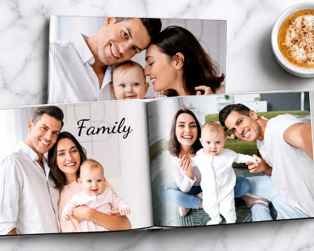 Printerpix hardback photobooks can be personalised with photographs, text, layouts and a custom cover