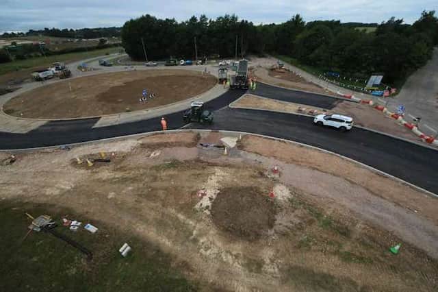 The High Street roundabout being built for the Welborne development