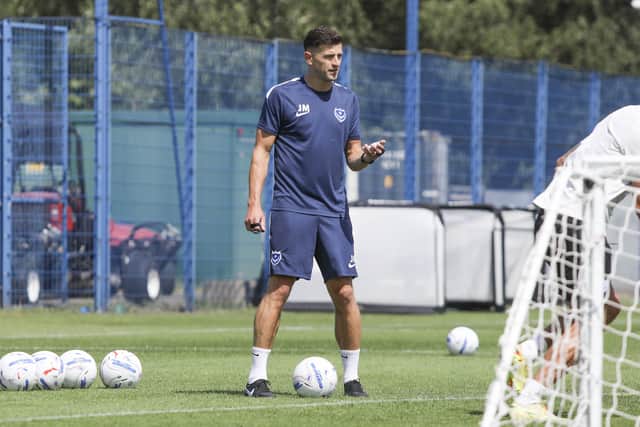 John Mousinho oversaw Pompey's return for pre-season training this morning. Picture: Habibur Rahman