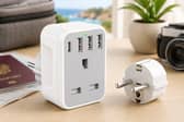The Omivine European travel adapter combines a UK socket with three USB-A ports and one USB-C connection