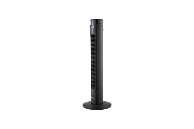 The Dimplex DXACF Tower Fan features remote control and multiple airflow settings