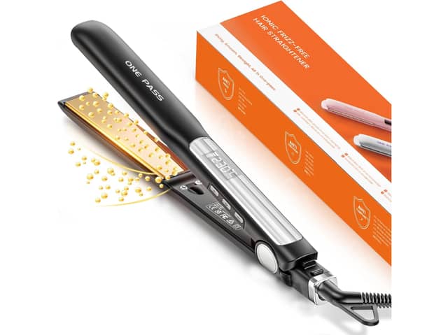 The Faszin 2-in-1 Hair Straightener features titanium floating plates and multiple heat settings for different styling needs