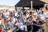 England  v DR Congo Fans celebrate at The Green Posts 
Picture:Marcin Jedrysiak