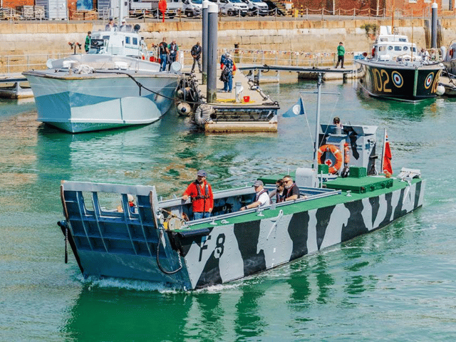 Landing Craft F8 leaving the pontoon at Boathouse 4