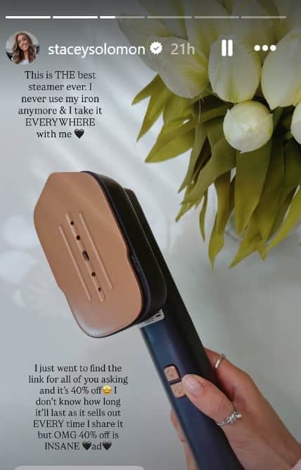 Stacey Solomon says this handheld clothing steamer is the gadget she takes everywhere, and it’s now discounted on Amazon