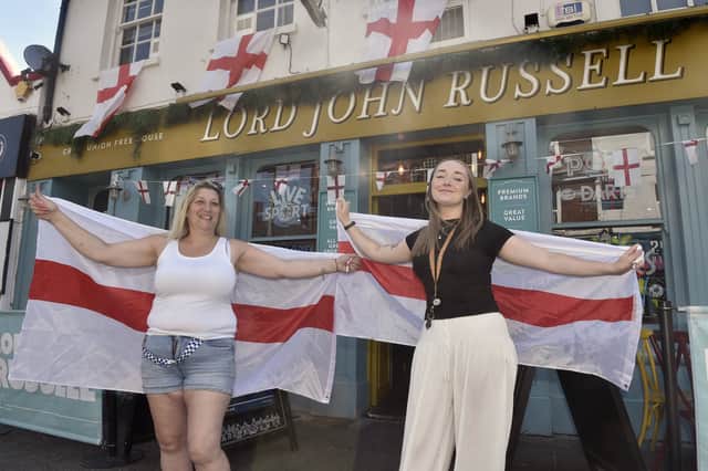 From left, landlady of the Lord John Russell in Albert Road, Southsea, Melanie Port, and bar staff Eden Letchford.
