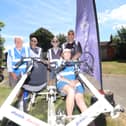 Pictured: Pompey pedal team Ron White, David Bradley, Philip Hobbs, Gil Ripiner and Shane Beumont at Pompey Pedals, Alexandra Park, Portsmouth 
Picture: Habibur Rahman

