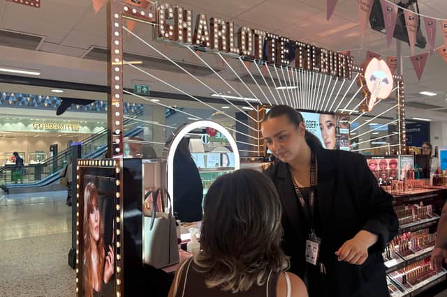 A Charlotte Tilbury beauty expert provides a personalised makeup consultation at the new Boots Derby counter, where shoppers can receive tailored advice, shade matching and discover the brand's best-selling products.