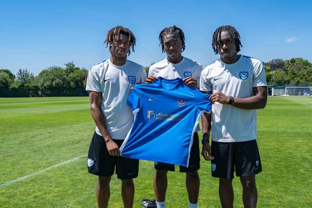 Pompey Academy graduates Chinedu Agu, Michael Ani and Nathaniel Chioma have signed their first professional deals. Picture: Portsmouth FC