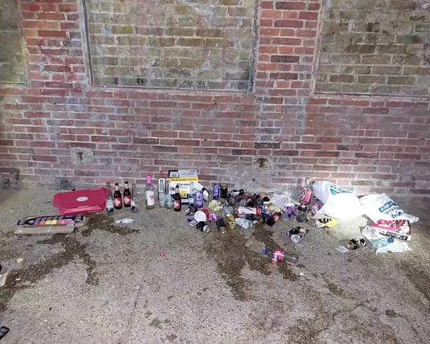 Alcohol and drug paraphernalia left in Gosport