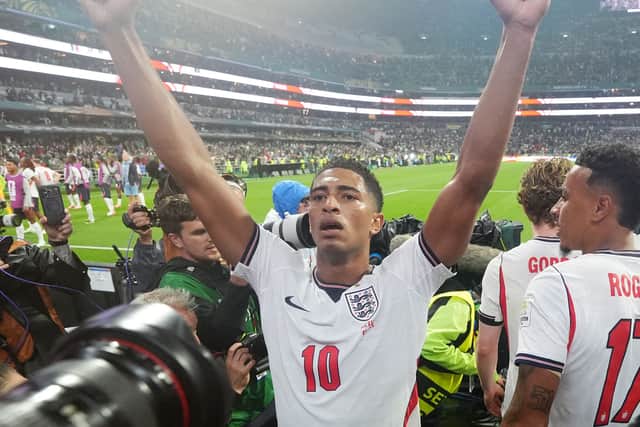 England’s Jude Bellingham celebrates after the win over Mexico (Nick Potts/PA)