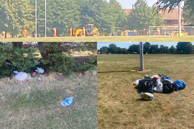 Travellers left a mess on a field at the back of Havant Rugby Club