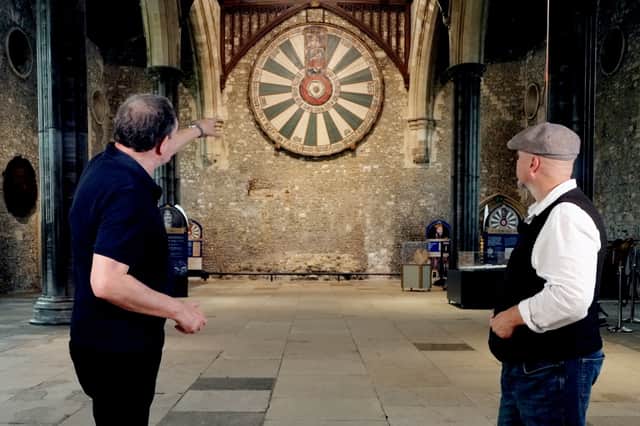 Author and historical researcher Graham Phillips, left, and Weird Britain presenter Andy Mcgrath in the Great Hall with Westgate Museum, Winchester