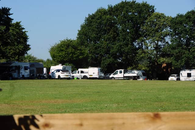 Travellers in Wickham and Knowle Recreation Ground