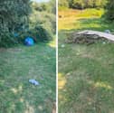 Rubbish left behind by travellers at Berewood Estate, Waterlooville.