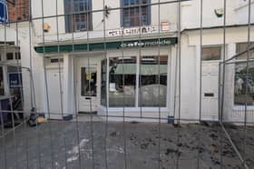 Cafe Monde, in Winchester, after a major fire. 