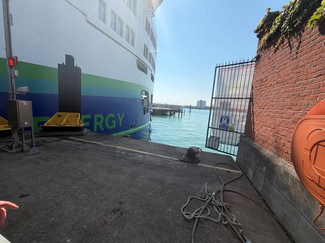 Young people have started to Wightlink's premises and use the platform to dive off of.