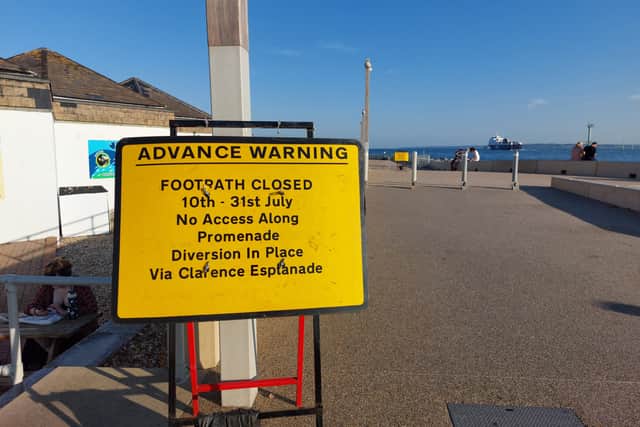 A section of the Promenade will be closed for three weeks due to SailGP event.
