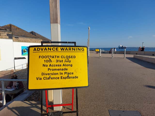 A section of the Promenade will be closed for three weeks due to SailGP event.