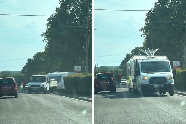 Travellers leaving Swanmore Recreation Ground.