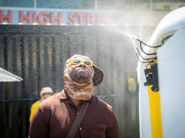 Londoners cool off at the giffgaff Keep Your Cool Zone at Boxpark Shoreditch