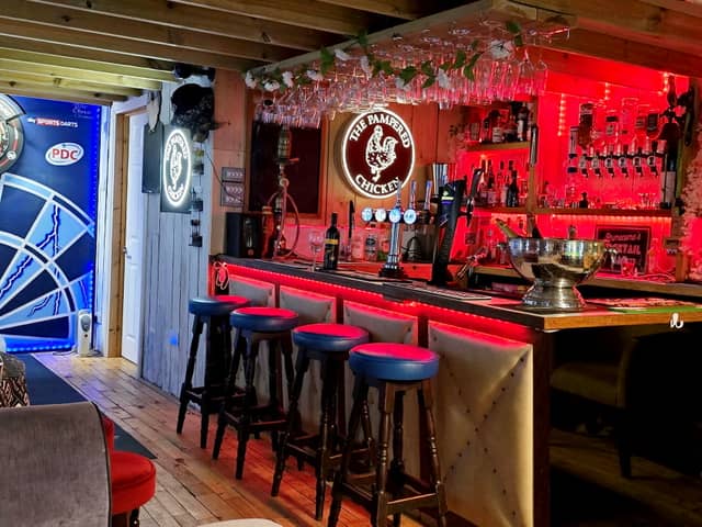 Paul and Melanie Brimecome’s The Pampered Chicken, in Emsworth is a pub-sport player's paradise, which measures 9.6m x 4.8m, boasts a pool table, a huge darts wall as well as retro arcade games and a fruit machine