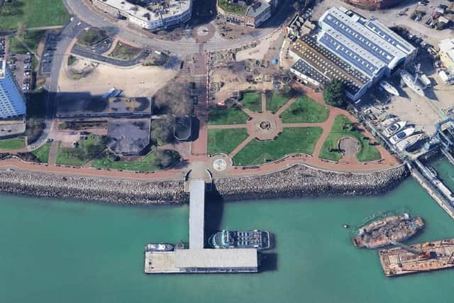 Aerial of Gosport's waterfront