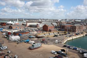 A GV of HMNB Portsmouth, the Royal Navy base in Portsmouth. Picture: Chris Moorhouse (160425)