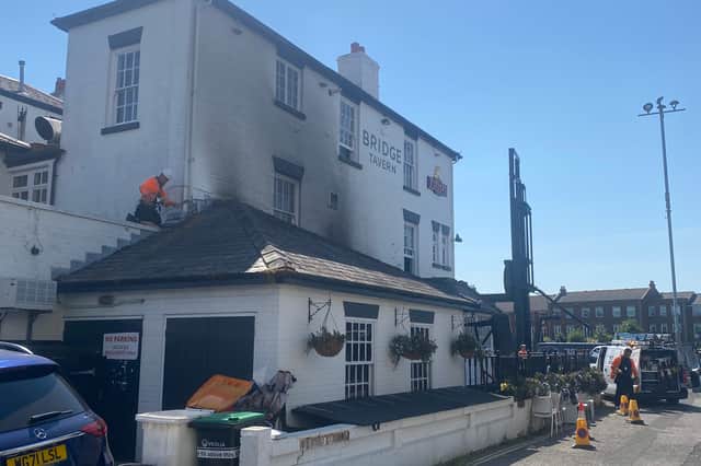 The Bridge Tavern suffered damage during the blaze