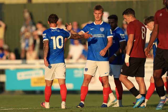 Thomas Waddingham celebrates his Woking winner with Adrian Segecic. Picture: Simon Roe/ProSportsImages
