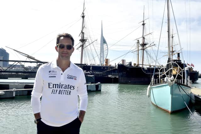 Emirates GBR CEO Sir Ben Ainslie at Portsmouth Historic Dockyard to mark the Emirates Great Britain Sail Grand Prix returning to the city on 25-26 July.
Pictured is: Emirates GBR CEO Sir Ben Ainslie.Picture: Sarah Standing (130726-4143)
